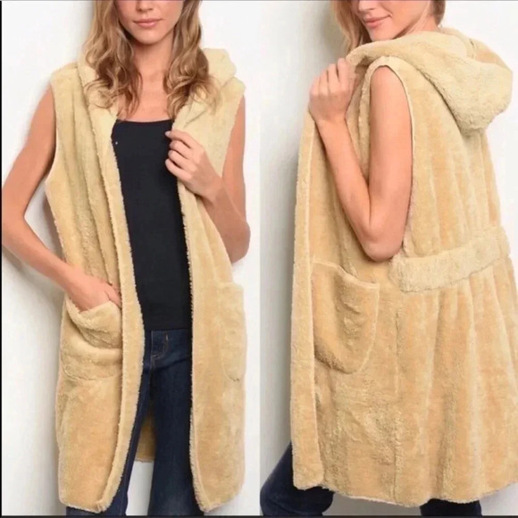 Plush Hoodie Vest - Picture 1 of 4